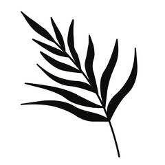 Palm leaf. Black-white set minimalistic set. Simple vector illustration on a white background.