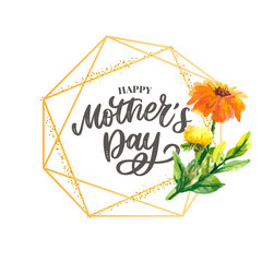 Mother's day. Watercolor spring flowers. Artistic composition.