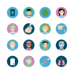Fototapeta premium bundle of medical staff set icons