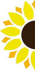 half a sunflower vector design