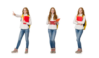 Obraz premium Young student isolated on white