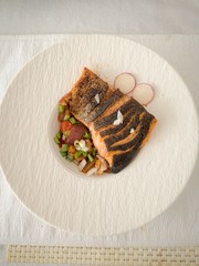 grilled salmon steak