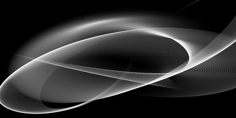 Abstract Black And White Wave Design