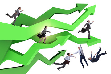 Businessman in business chart concept