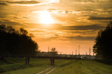 sunset between the forests