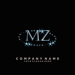 Initial Letter MZ Logo With circle Template Vector