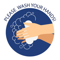 Vector illustration wash your hands. Can be used as print, packaging design, poster, web or magazine illustration.