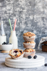 Muffins with blueberries and shtreisel. Simple and comfortable food
