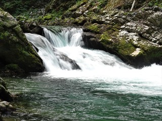 kleiner Wasserfall im Vintgar Klamm