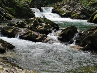 kleiner Wasserfall im Vintgar Klamm