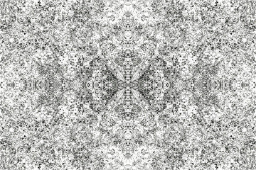 Sketch for ceramic tiles. Oriental black sophisticated symmetrical pattern on a white background. Seamless.