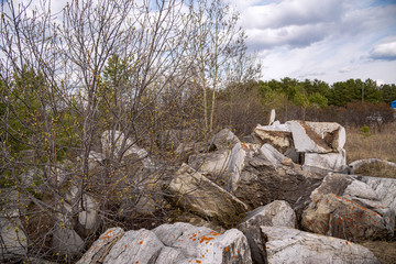 Marble blocks at the old quarry