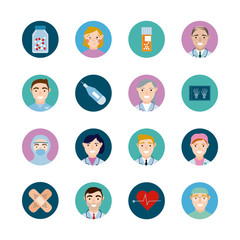 bundle of medical staff set icons