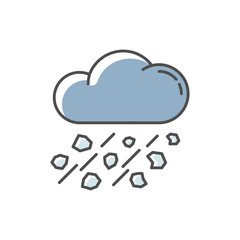 Mixed rain blue RGB color icon