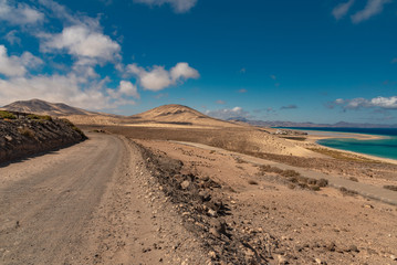 panorama island Fuerteventura south area of calm coast