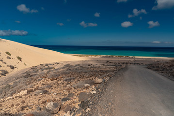 panorama island Fuerteventura south area of calm coast
