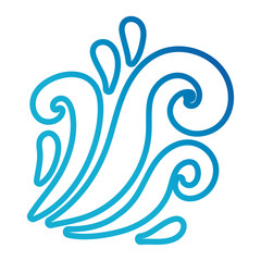 water waves ocean line gradient style icon