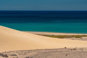 panorama island Fuerteventura south area of calm coast