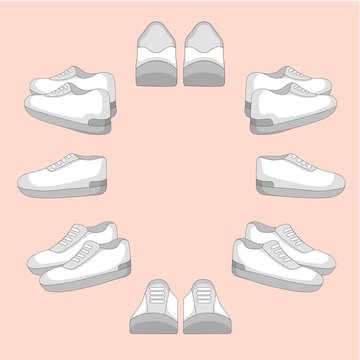 Shoes Side View Angle Template Design 