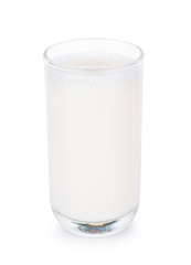 Glass of milk isolated on white background