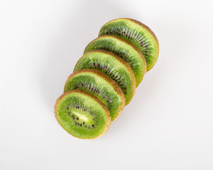 kiwi slices isolated on a white background