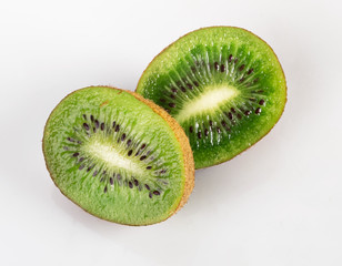 kiwi slices isolated on a white background