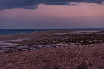 Fototapeta na wymiar sunset over the ocean Canary Island of Fuerteventura