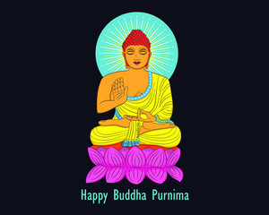illustration of Buddha Purnima 