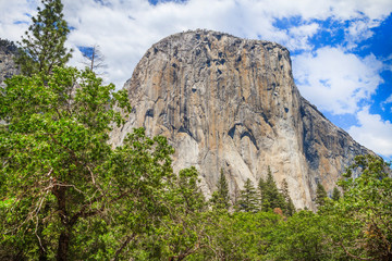 El Capitan seen from the valley floor in Yosemite National Park