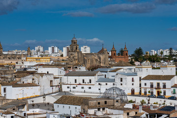 Skyline of historic city Jerez de la Frontera, Andalusia, Spain