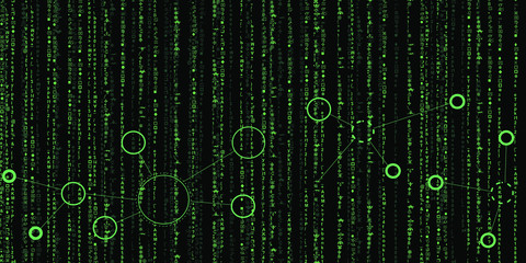 Abstract background, digital data , green matrix 