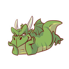 Obraz premium Colorful vector illustration of a green dragon