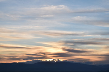 sunset in the mountains