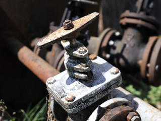detail of an old rusty metal pipe
