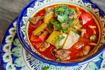 Soup with vegetables and meat