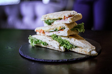 sandwich with cheese salad and tomato