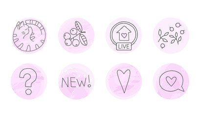 Obraz premium Set of various vector highlight stories covers.