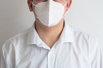 Man with medical mask to protect from coronavirus.