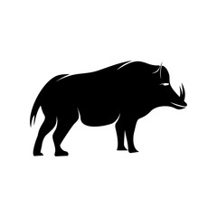 Obraz na płótnie Canvas Wild boar Icon Symbol Vector Illustration on White Background, Wild boar Silhouette