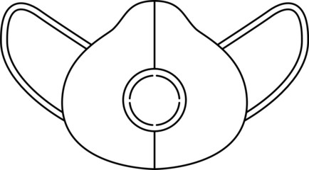 Icona maschera protettiva. Protezione corona virus. Protezione da virus e batteri. COVID-19
