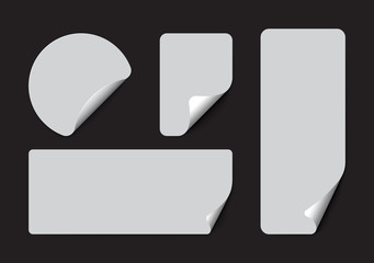 Set of paper with curled corner with soft shadows on transparent background. realistic paper page. A4 pages mock up, circle paper.