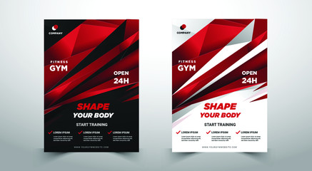 GYM / Fitness Flyer template with grunge shapes. vector