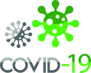 Corona Virus Logo and Covid 19 logo green and grey.