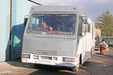 Motor Home in a yard