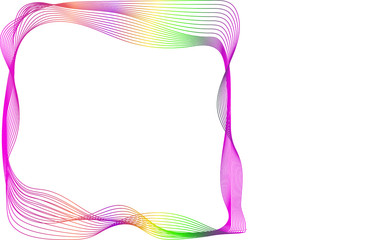 frame for cards and invitations from multi-colored curved lines with a place for your text