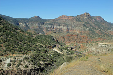 Landscape Mountain View of Pinto Creek Bridge Tonto Basin  off Interstate Arizona Route 60