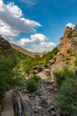 Yahyali, Kayseri - Turkey.  August 20, 2019 : Derebag Waterfalls, Yahyali - Kayseri.  