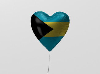 Bahamas flag in heart balloon