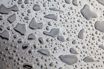 Water drops on the metal surface
