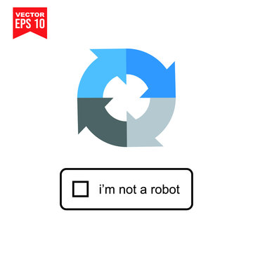 Captcha i am not a robot, vector download button i'm not robot Icon symbol Flat vector illustration for graphic and web design.